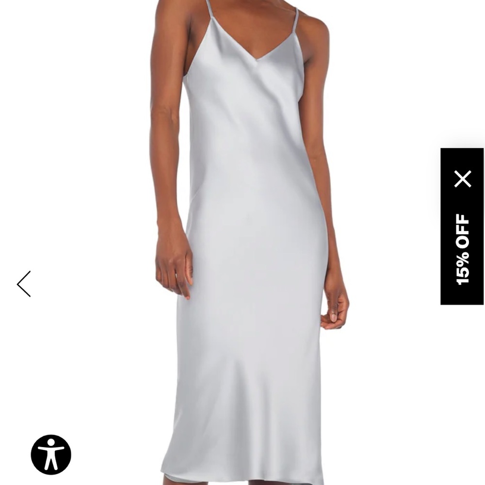 Norma Kamali Silver Satin Chemise
